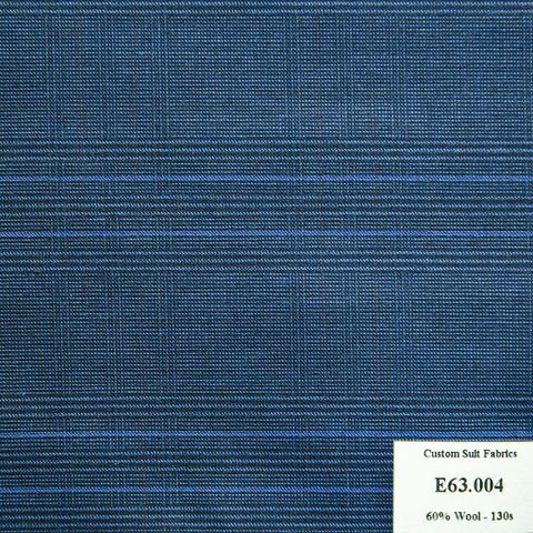E63.004 Kevinlli V5 - Vải Suit 60% Wool - Xanh Dương Sọc