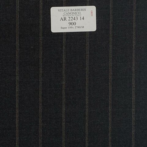 AR 2243 14 CANONICO - 100% Wool - Đen Sọc