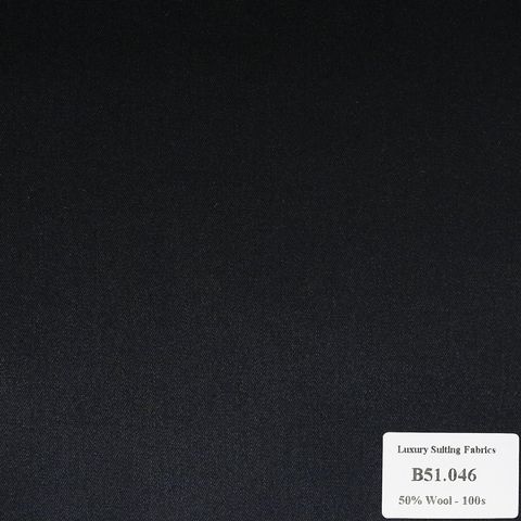 B51.046 Kevinlli V2 - Vải Suit 50% Wool - Đen Trơn