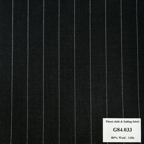 G84.033 Kevinlli V7 - Vải Suit 80% Wool - Xám Đen Sọc