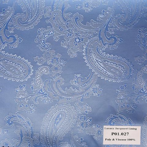 Khăn Pocket Square Hoa Vân Xanh Biển Đậm  P01.027