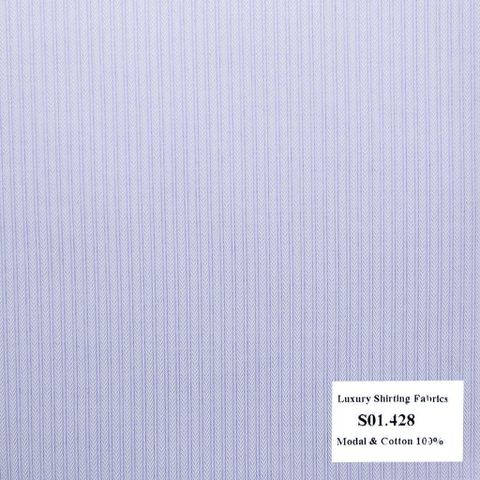 S01.428 - Sơmi Cotton & Modal - Tím Sọc