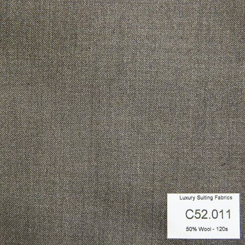 C52.011 Kevinlli V3 - Vải Suit 50% Wool - Xám Trơn