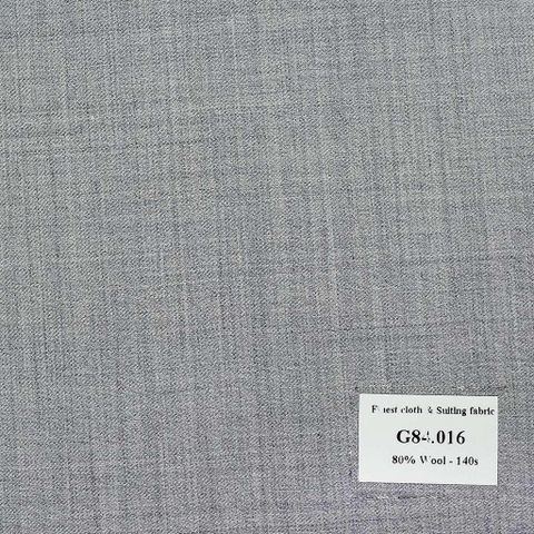 G84.016 Kevinlli V7 - Vải Suit 80% Wool - Xám Trơn
