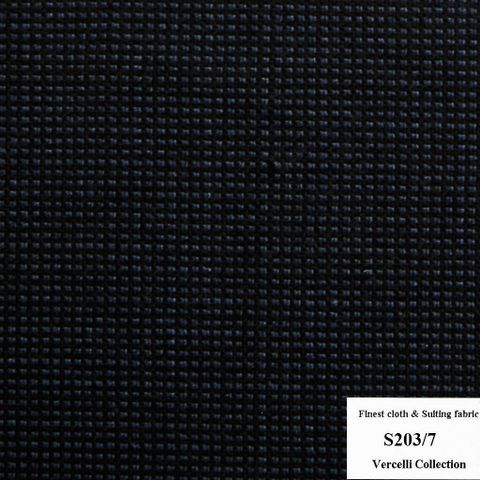 S203/7 Vercelli CVM - Vải Suit 95% Wool - Xanh đen Trơn