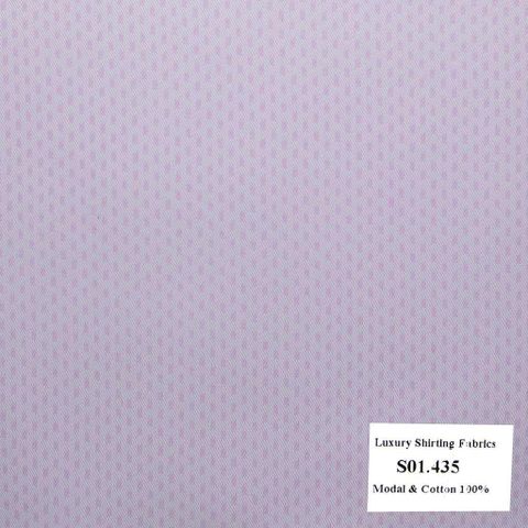 S01.435 - Sơmi Cotton & Modal - Hồng Hoa Văn