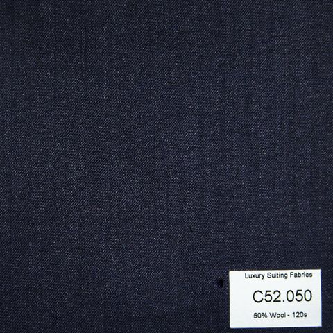 C52.050 Kevinlli V3 - Vải Suit 50% Wool - Xanh Đen Trơn