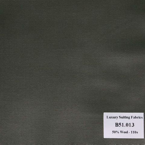 B51.013 Kevinlli V2 - Vải Suit 50% Wool - Xanh Lá Trơn