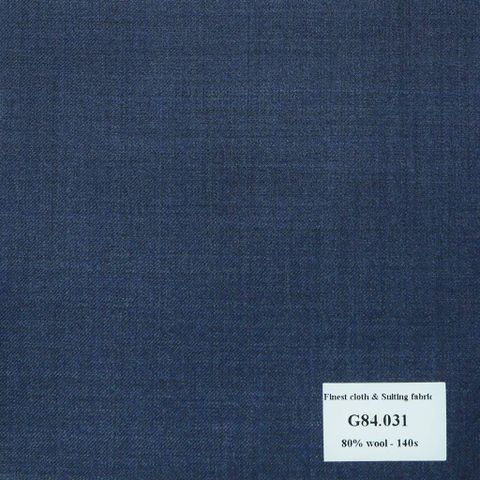 G84.031 Kevinlli V7 - Vải Suit 80% Wool - Xanh Dương Trơn