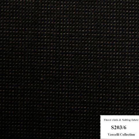 S203/6 Vercelli CVM - Vải Suit 95% Wool - Đen Trơn