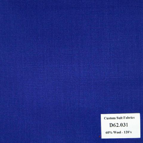 D62.031 Kevinlli V4 - Vải Suit 60% Wool - Xanh Navy Trơn