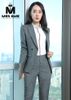 Bộ Suit Nữ Phong Cách Hàn Quốc Mon Amie Màu Xám Gân