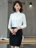 Sơ Mi Công Sở Mon Amie Ẩn Nút Kiểu Hàn Quốc Nữ Tính Màu Trắng