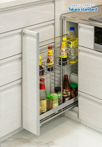 Hệ Tủ Bếp Cao Cấp Treasia Chữ L Màu Trắng Vân Gỗ (VBW) - Nhà Phố Q. Phú Nhuận