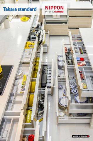 Hệ Tủ Bếp Nhật Bản Cao Cấp Lemure Màu LCV - Nhà Phố Biên Hòa