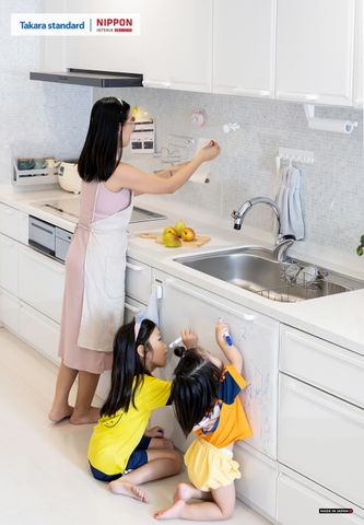 Hệ Tủ Bếp Nhật Bản Cao Cấp Edel Chữ I Màu ESW - Vinhomes Grand Park