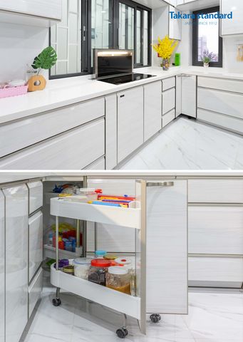 Hệ Tủ Bếp Lemure Cao Cấp Màu LXW - Nhà phố Quận Gò Vấp