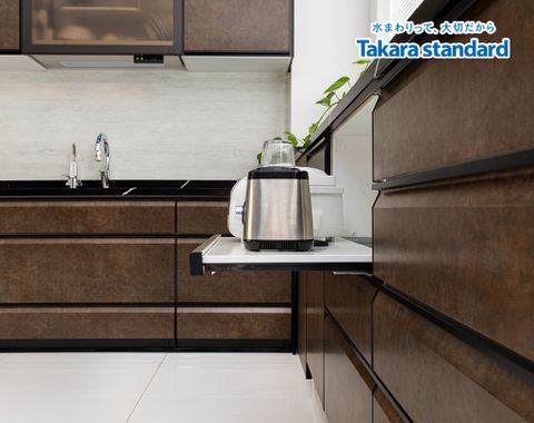 Hệ Tủ Bếp Nhật Bản Cao Cấp Lemure Chữ L Màu LRAB - Showroom Vạn Phúc