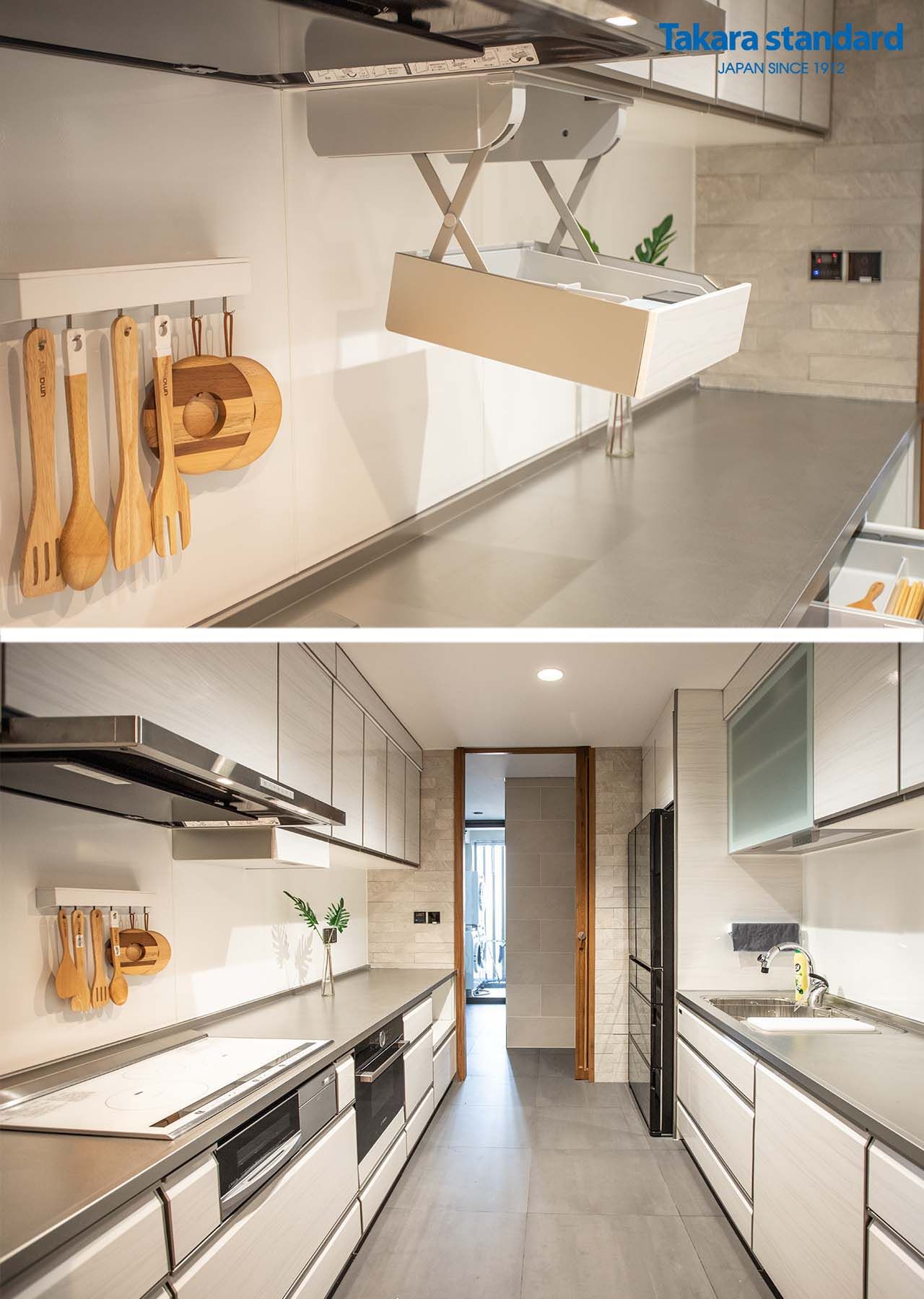 Penthouse Riverpark Premier Phú Mỹ Hưng Quận 7 - Hệ Tủ Bếp Thép Tráng Men Kính Cao Cấp LEMURE Màu LXW