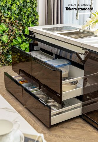 Hệ Tủ Bếp Nhật Bản Cao Cấp Lemure Chữ I Màu LGB - Biệt Thự Phố Đô Thị Sala