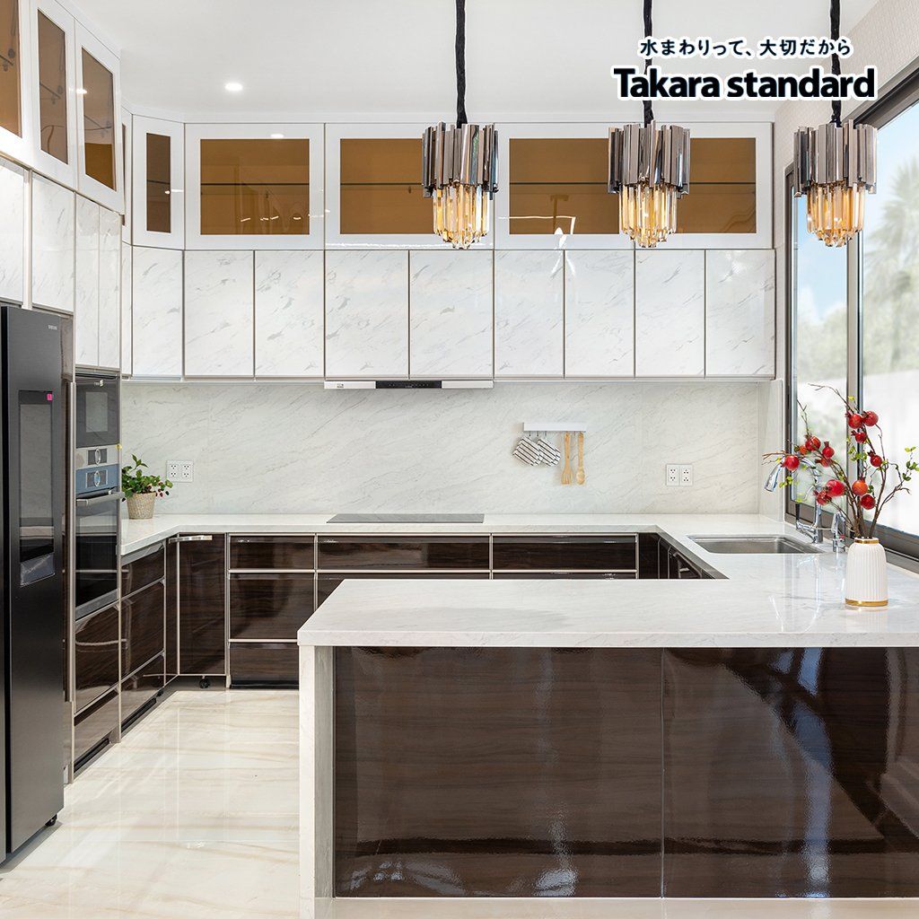 Hệ Tủ Bếp Nhật Bản Cao Cấp Lemure Chữ G - Biệt thự Vinhomes Tân Cảng