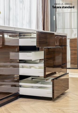 Hệ Tủ Bếp Nhật Bản Cao Cấp Lemure Chữ I Màu LGB - Biệt Thự Phố Đô Thị Sala
