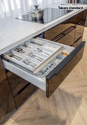 Hệ Tủ Bếp Nhật Bản Cao Cấp Lemure Chữ I Màu LGB - Biệt Thự Phố Đô Thị Sala