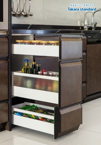 Hệ Tủ Bếp Nhật Bản Cao Cấp Lemure Chữ L Màu LRAB - Showroom Vạn Phúc