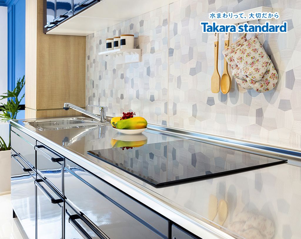 Hệ Tủ Bếp Nhật Bản Cao Cấp Edel Chữ I Màu ESN - Showroom Vạn Phúc