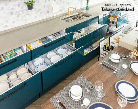 Hệ Tủ Bếp Nhật Bản Cao Cấp Treasia Chữ I Màu VSJ - Showroom Nguyễn Cơ Thạch