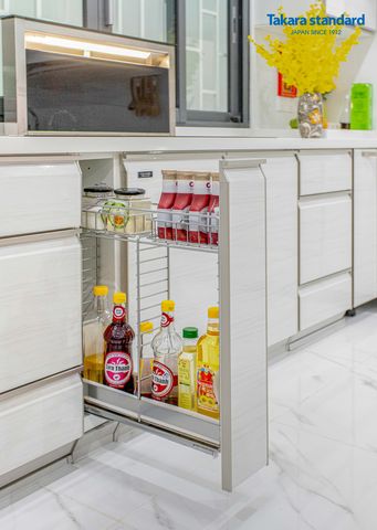 Hệ Tủ Bếp Lemure Cao Cấp Màu LXW - Nhà phố Quận Gò Vấp