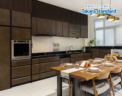 Hệ Tủ Bếp Nhật Bản Cao Cấp Lemure Chữ L Màu LRAB - Showroom Vạn Phúc