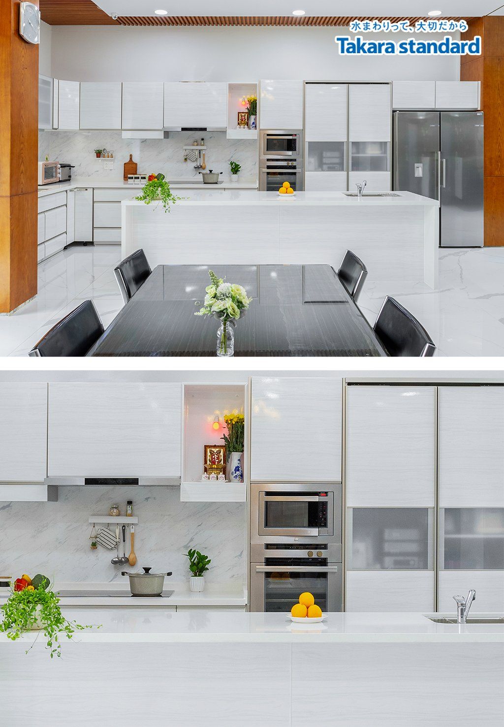 Hệ Tủ Bếp Lemure Cao Cấp Màu LXW - Biệt Thự Quận Tân Bình