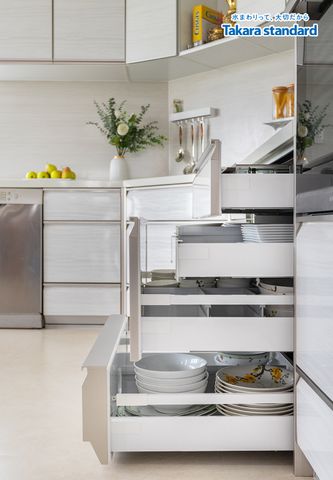 Hệ Tủ Bếp Lemure Chữ L Cao Cấp Màu LXW - KĐT Vạn Phúc City