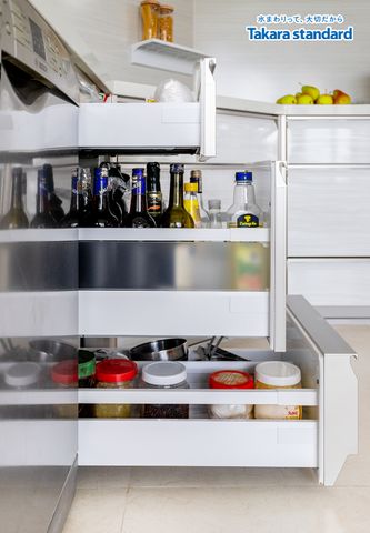 Hệ Tủ Bếp Lemure Chữ L Cao Cấp Màu LXW - KĐT Vạn Phúc City