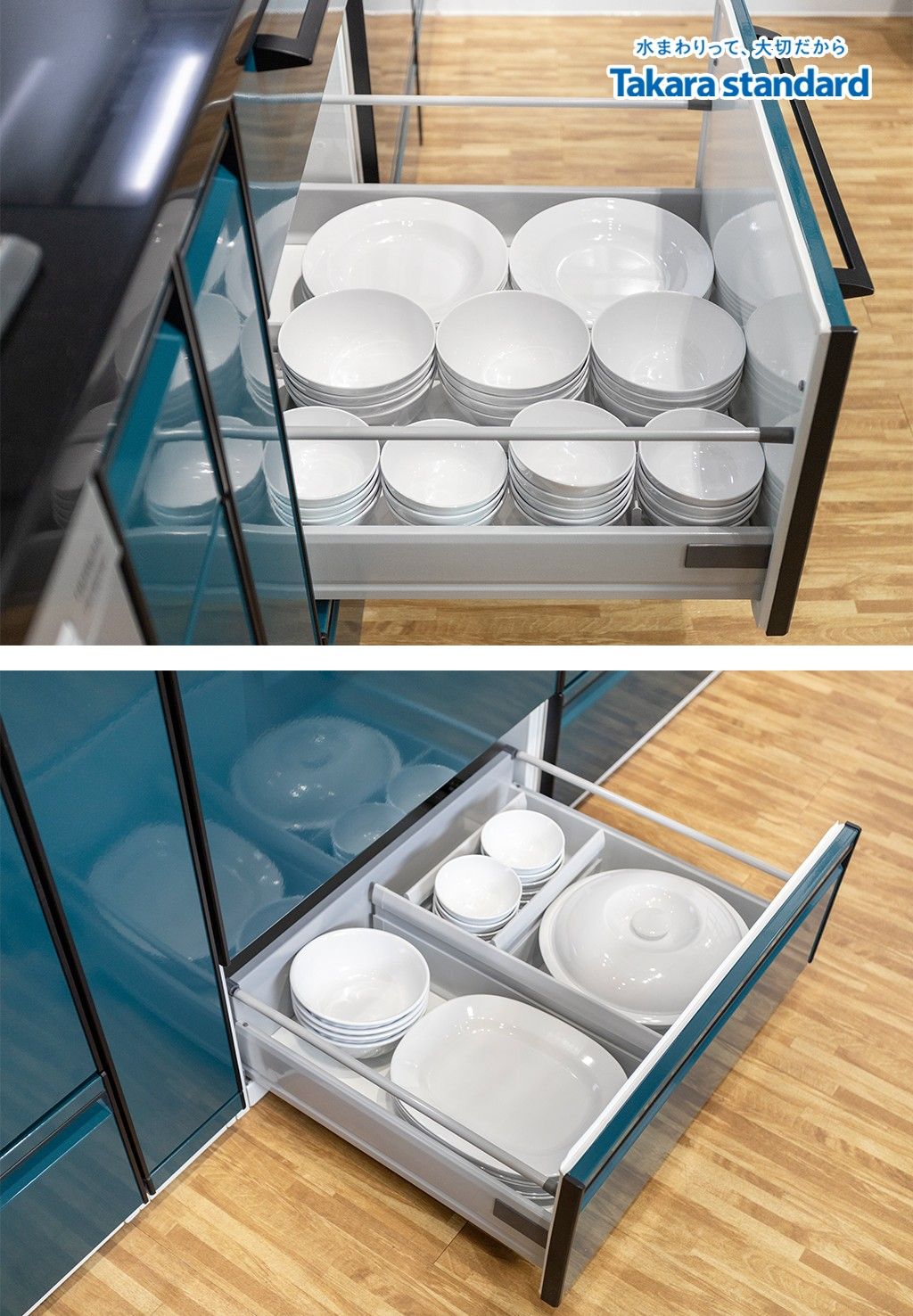 Hệ Tủ Bếp Treasia Cao Cấp Chữ I Màu VSJ - Showroom Takara standard