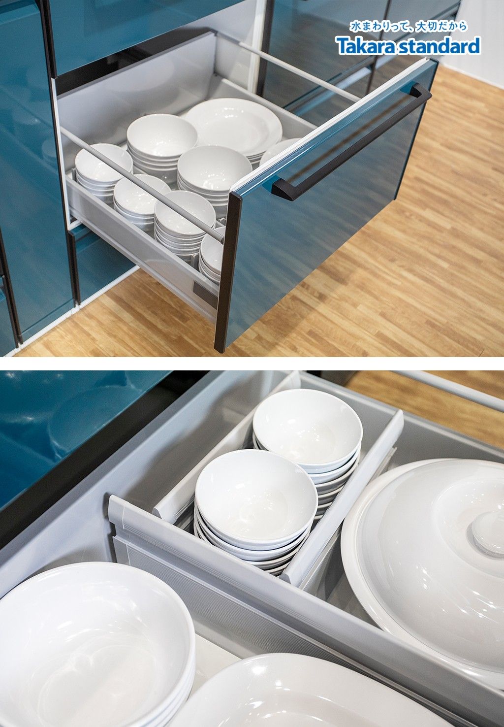 Hệ Tủ Bếp Treasia Cao Cấp Chữ I Màu VSJ - Showroom Takara standard