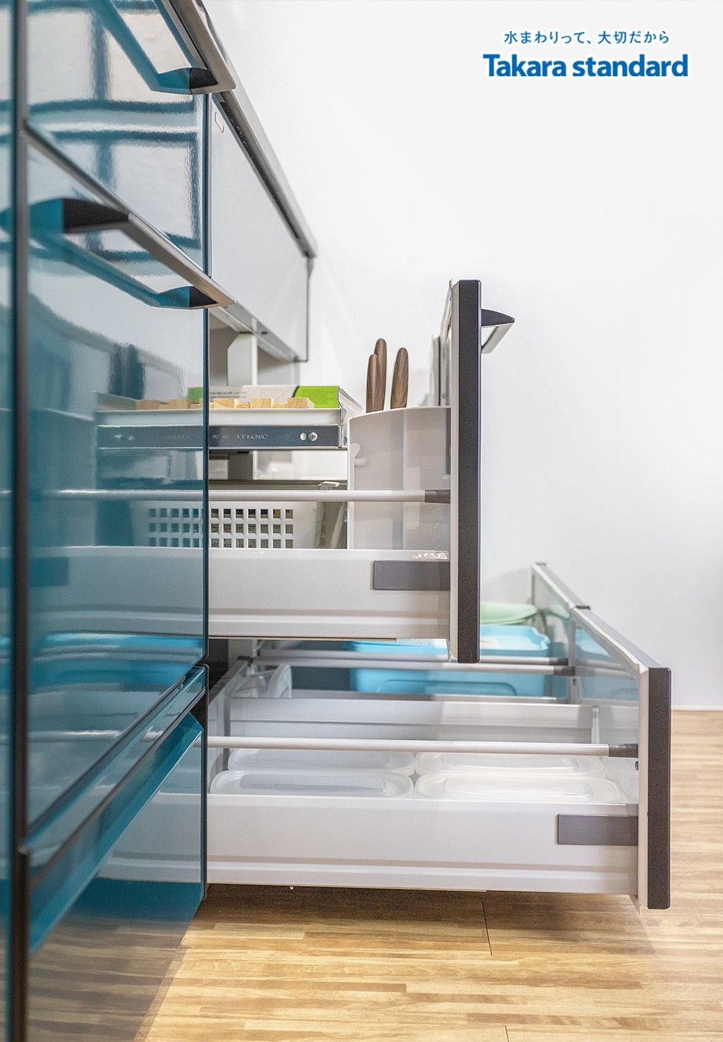 Hệ Tủ Bếp Treasia Cao Cấp Chữ I Màu VSJ - Showroom Takara standard