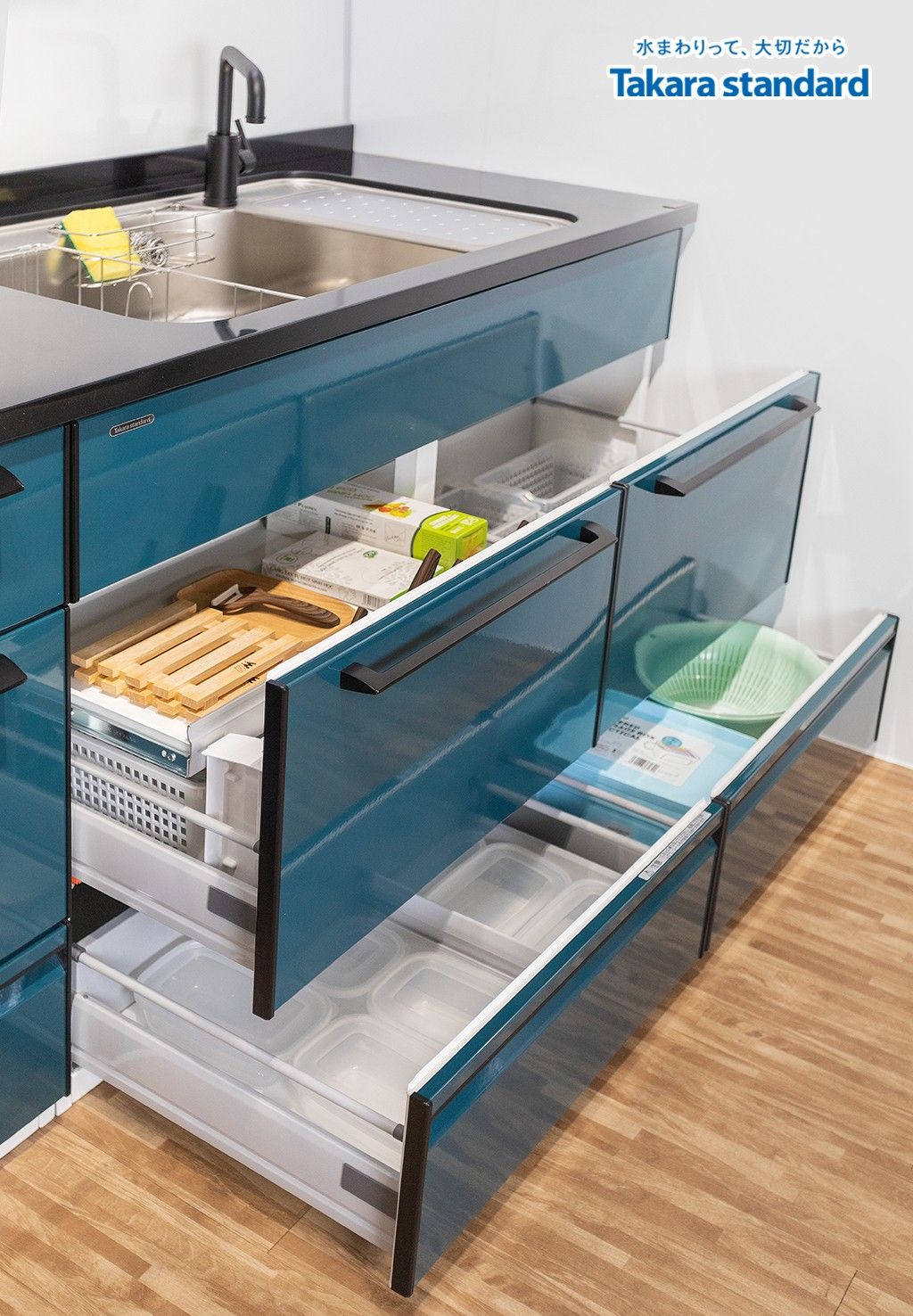 Hệ Tủ Bếp Treasia Cao Cấp Chữ I Màu VSJ - Showroom Takara standard