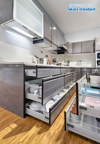Hệ Tủ Bếp Cao Cấp Treasia Màu VTG - Showroom Takara standard