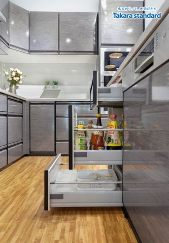 Hệ Tủ Bếp Cao Cấp Treasia Màu VTG - Showroom Takara standard