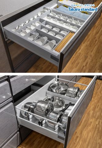 Hệ Tủ Bếp Cao Cấp Treasia Màu VTG - Showroom Takara standard