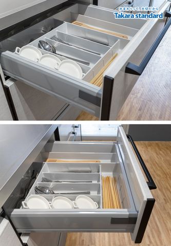 Hệ Tủ Bếp Treasia Cao Cấp Chữ I Màu VTW - Showroom Takara standard