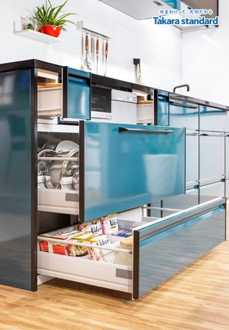 Hệ Tủ Bếp Treasia Cao Cấp Chữ I Màu VSJ - Showroom Takara standard