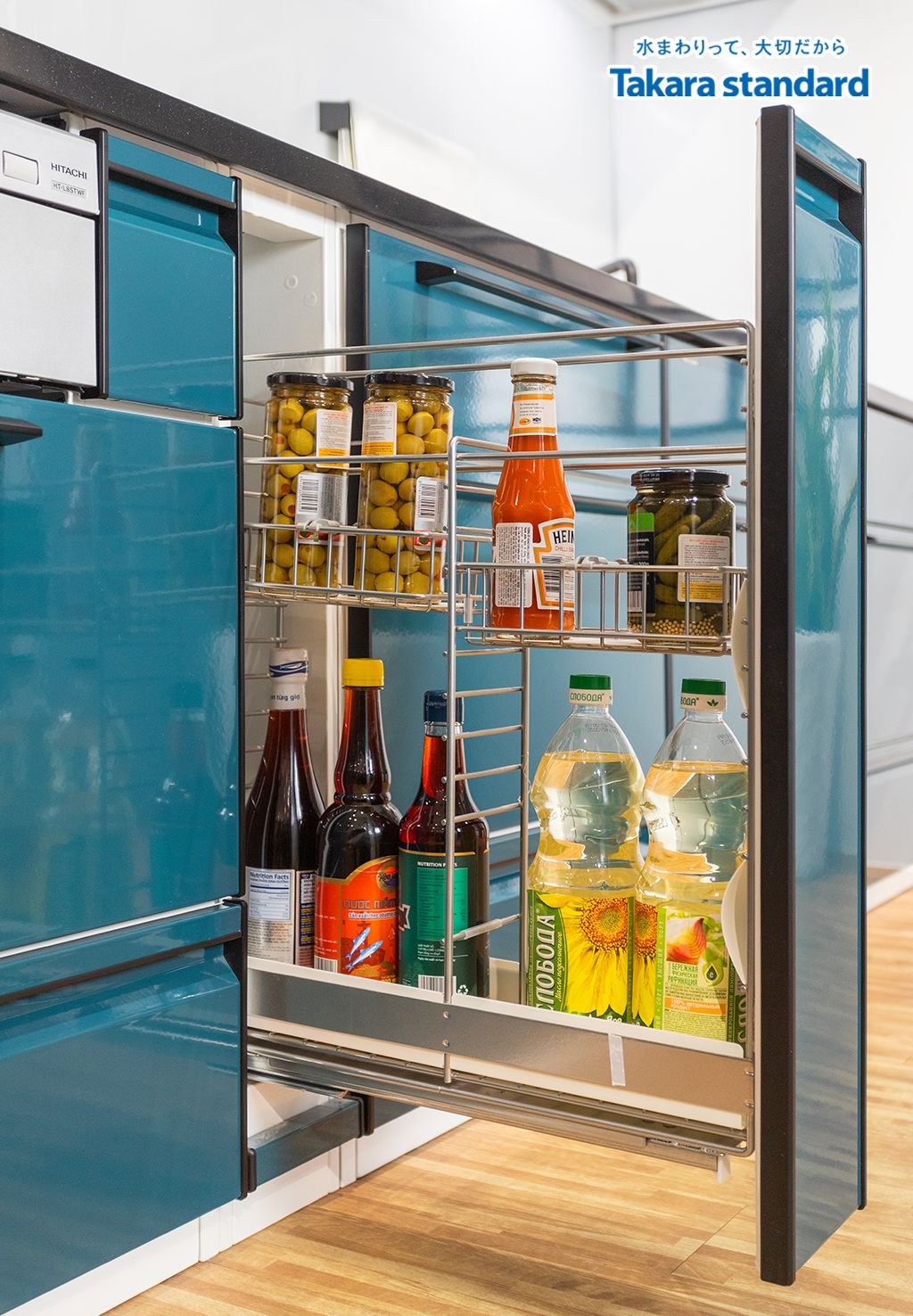 Hệ Tủ Bếp Treasia Cao Cấp Chữ I Màu VSJ - Showroom Takara standard