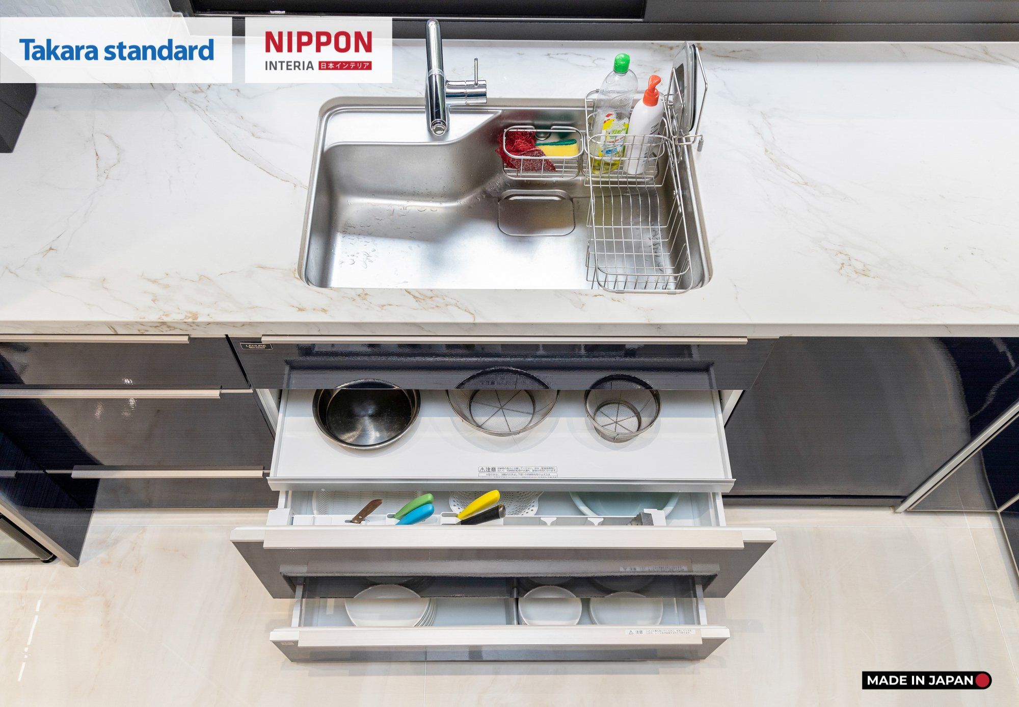 Hệ Tủ Bếp Nhật Bản Cao Cấp Lemure Màu LGN - Biệt Thự Thảo Điền