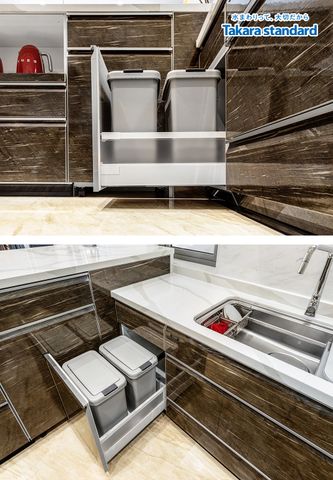 Hệ Tủ Bếp Cao Cấp Lemure Chữ L Màu Nâu LSHIB - Nhà Phố Thủ Đức