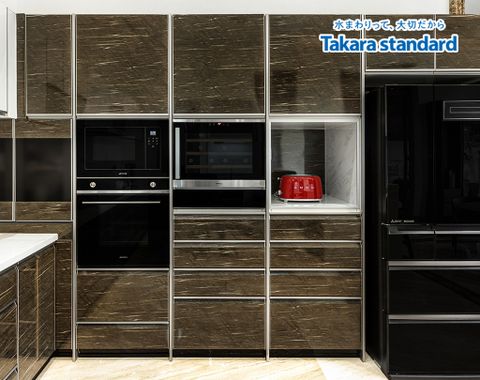 Hệ Tủ Bếp Cao Cấp Lemure Chữ L Màu Nâu LSHIB - Nhà Phố Thủ Đức