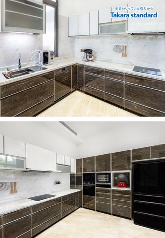 Hệ Tủ Bếp Cao Cấp Lemure Chữ L Màu Nâu LSHIB - Nhà Phố Thủ Đức