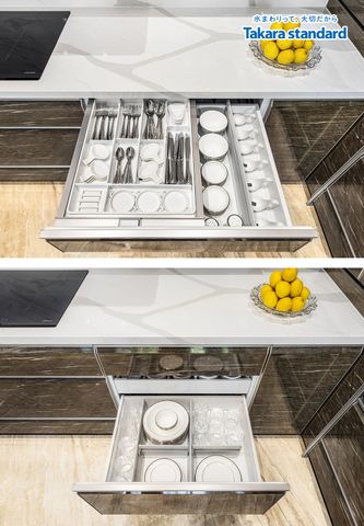 Hệ Tủ Bếp Cao Cấp Lemure Chữ L Màu Nâu LSHIB - Nhà Phố Thủ Đức